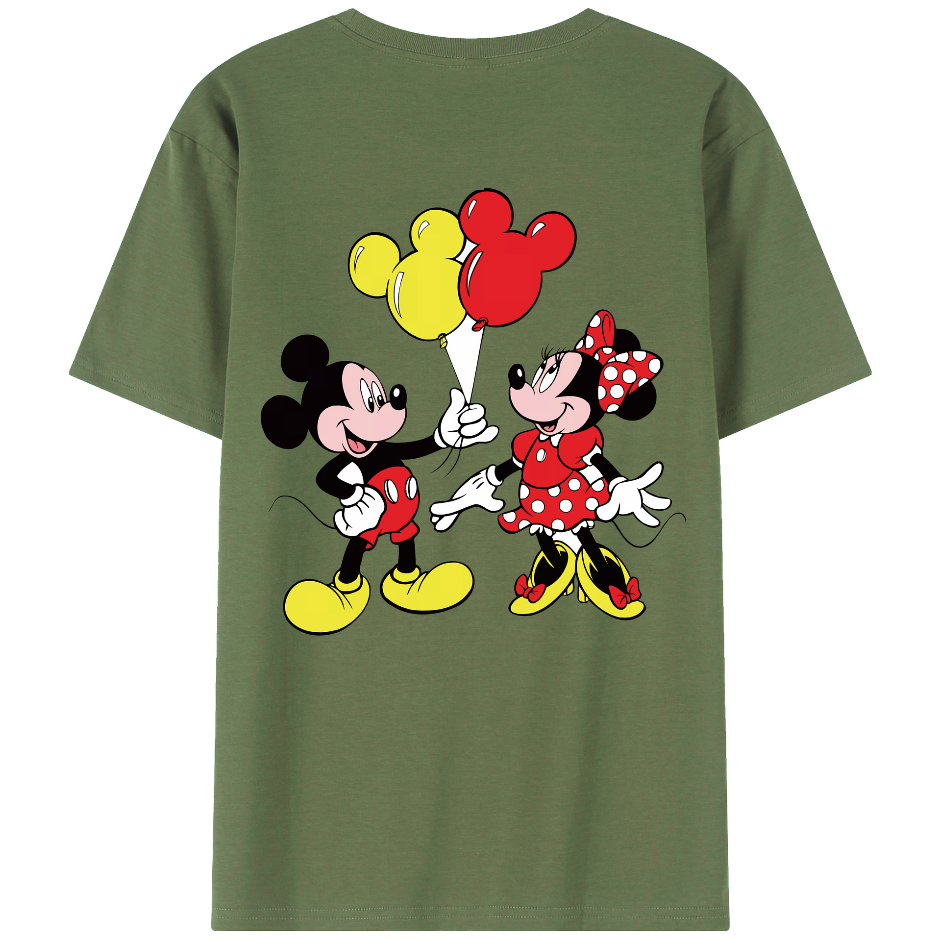 （画像用） ミッキーマウス Mickey Mouse 綿100％ メンズ半袖Tシャツ（バックプリント） 通気性